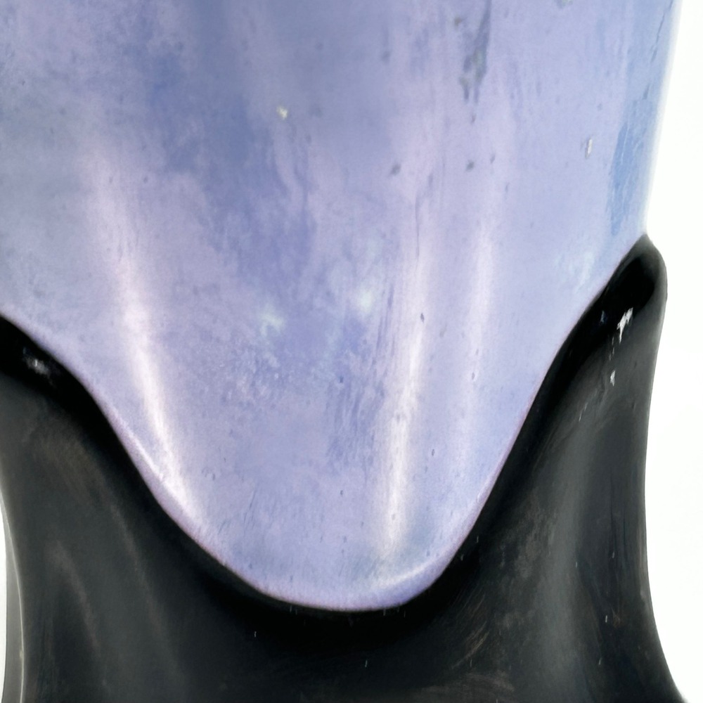 Vintage Noritake Lavender Luster Porcelain Vase Black Tripod Base Hand Painted - Picture 6 of 11